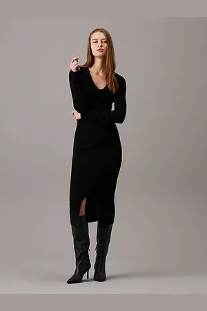 Calvin Klein Slim Wool Bodycon Dress