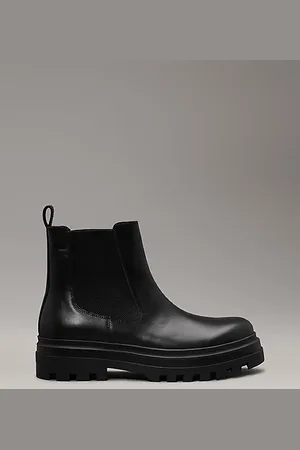 Calvin Klein Leather Lug Chelsea Boots