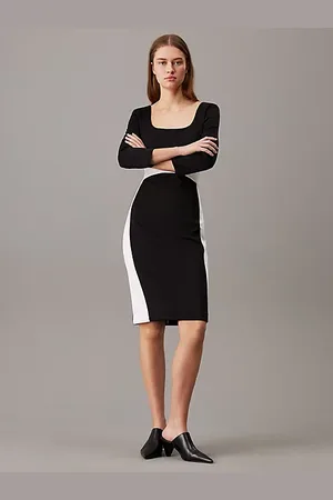 Calvin Klein Slim Scuba Colourblock Dress