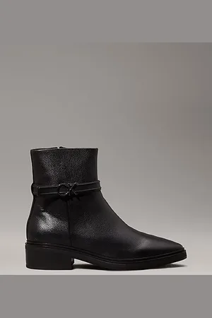 Calvin Klein Leather Heeled Ankle Boots