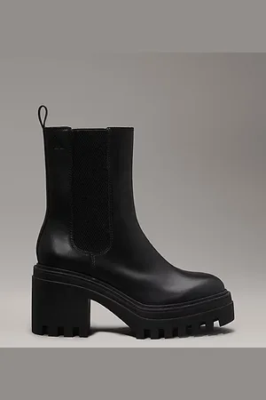 Calvin Klein Leather Chunky Chelsea Boots