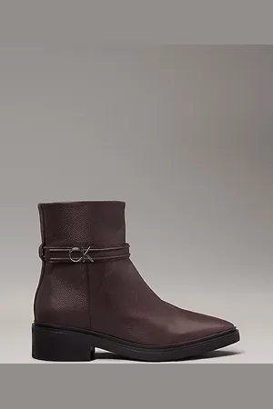 Calvin Klein Leather Heeled Ankle Boots