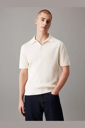 Calvin Klein Ribbed Short Sleeve Polo Jumper