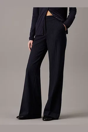 Calvin Klein Wide Leg Pinstripe Trousers