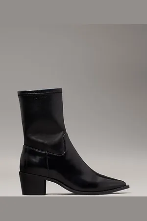 Calvin Klein Leather Stretch Cowboy Boots