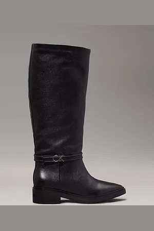 Calvin Klein Leather Heeled Knee Boots