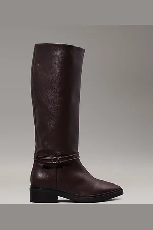 Calvin Klein Leather Heeled Knee Boots