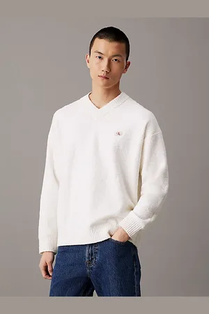 Calvin Klein Cotton Bouclé V-Neck Jumper