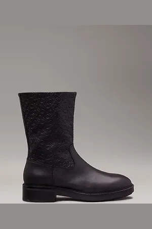 Calvin Klein Leather Logo Boots