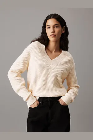 Calvin Klein Boucle Ribbed V-neck Jumper