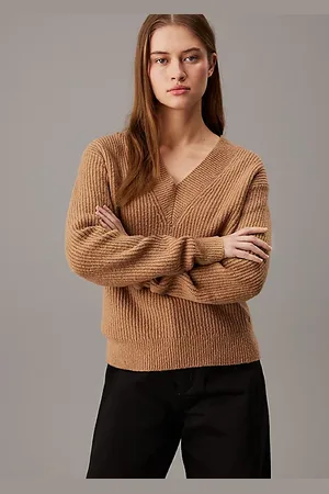 Calvin Klein Boucle Ribbed V-neck Jumper