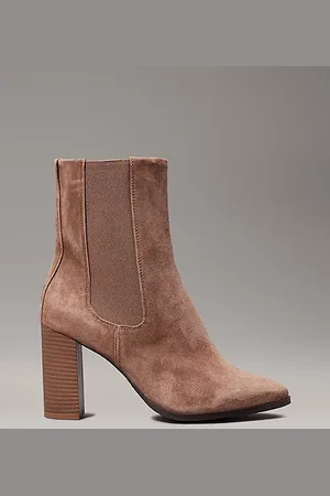 Calvin Klein Suede Heeled Chelsea Boots