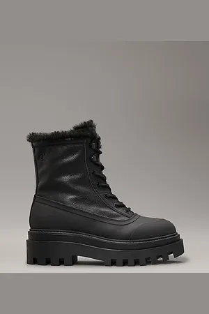 Calvin Klein Leather Winter Platform Boots