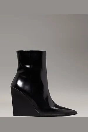 Calvin Klein Leather Wedge Ankle Boots