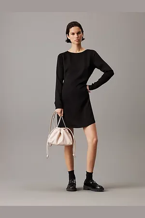 Calvin Klein Satin Logo Jacquard Mini Dress