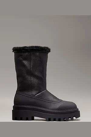 Calvin Klein Leather Winter Platform Boots