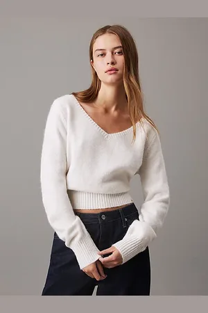 Calvin Klein Plush Wool Blend V-Neck Jumper