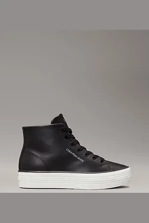 Calvin Klein Leather Platform High-Top Trainers