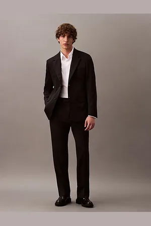 Calvin Klein Straight Wool Gabardine Blend Trousers