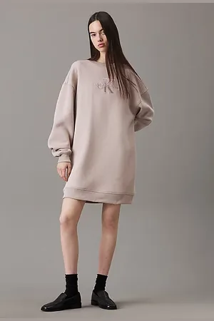 Calvin Klein Relaxed Monogram Sweatshirt Dress