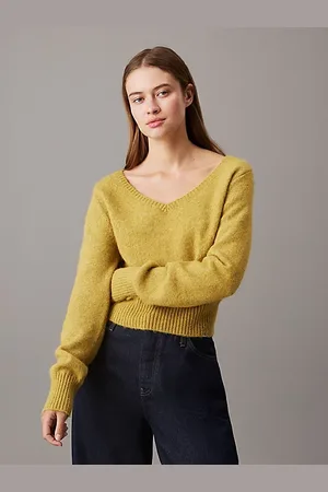 Calvin Klein Plush Wool Blend V-Neck Jumper