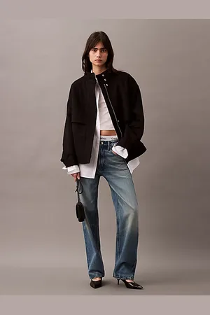 Calvin Klein Cashmere Wool Blend Short Puffer Jacket