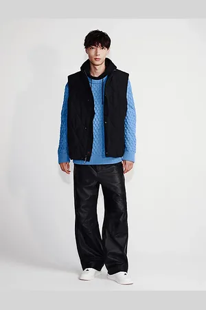 Calvin Klein Leather Wide Leg Chinos