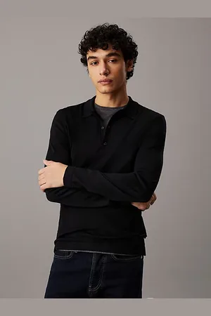 Calvin Klein Merino Silk Polo Jumper