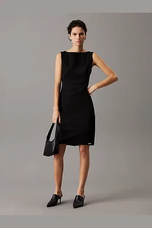 Calvin Klein Slim Scuba Gathered Dress
