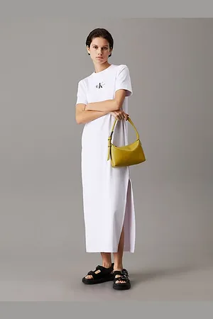 Calvin Klein Ribbed Cotton Maxi T-shirt Dress