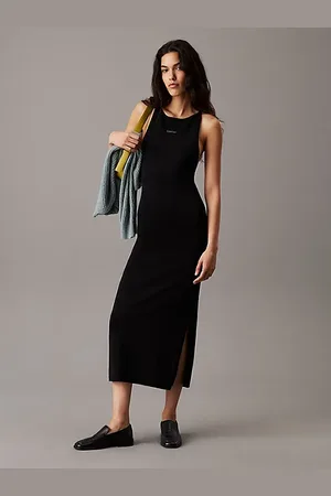 Calvin Klein Slim Knit Racerback Maxi Dress