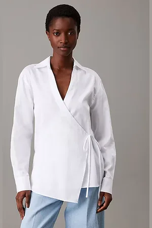 Calvin Klein Relaxed Poplin Wrap Shirt