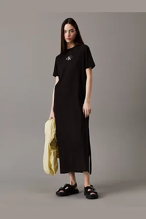 Calvin Klein Ribbed Cotton Maxi T-shirt Dress