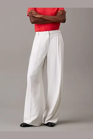 Calvin Klein Wide Leg Twill Trousers