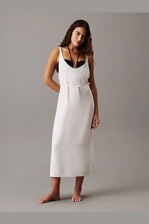 Calvin Klein Wrapover Tie Waist Beach Dress