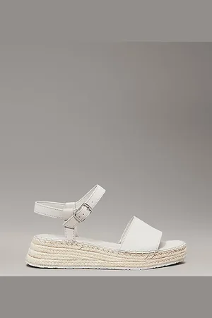 Calvin Klein Leather Espadrille Platform Sandals