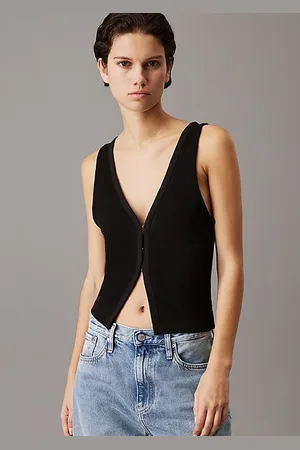 Calvin Klein Soft Knit Hook and Eye Vest