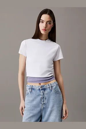 Calvin Klein Cropped Cotton Stretch T-shirt