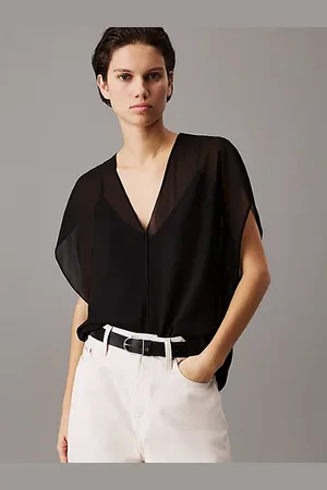 Calvin Klein Relaxed Sheer Georgette Blouse
