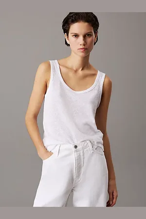 Calvin Klein Slim Linen Jersey Tank Top