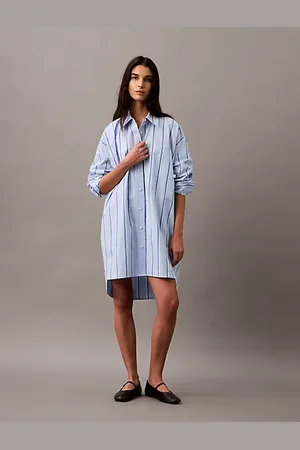 Calvin Klein Relaxed Striped Cotton Shirt Dress