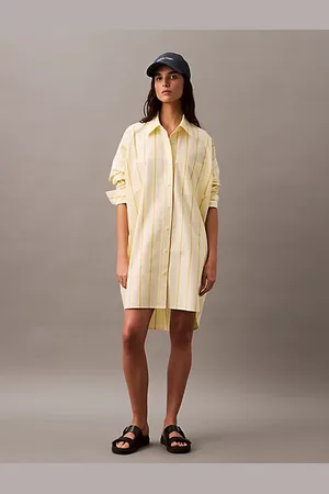 Calvin Klein Relaxed Striped Cotton Shirt Dress