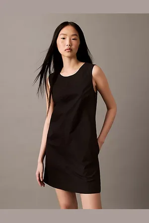 Calvin Klein Sleeveless Cotton Poplin Mini Dress
