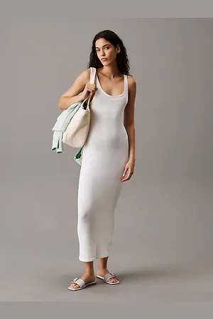 Calvin Klein Soft Knit Tie Back Maxi Dress