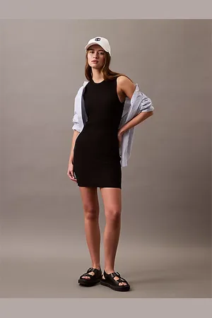 Calvin Klein Sculpted Ribbed Knit Mini Dress