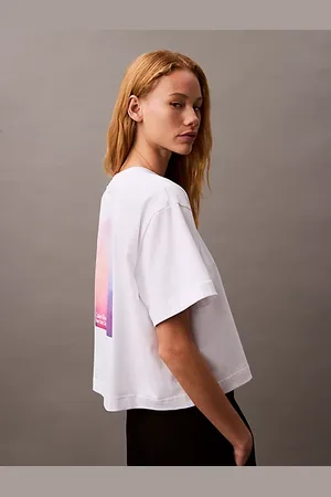 Calvin Klein Cropped Iridescent Print T-shirt