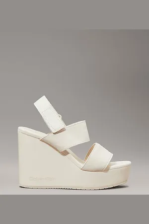 Calvin Klein Canvas Platform Wedge Sandals