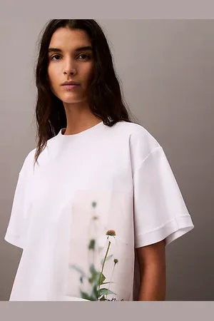 Calvin Klein Cropped Floral Print T-shirt