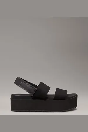 Calvin Klein Canvas Platform Wedge Sandals