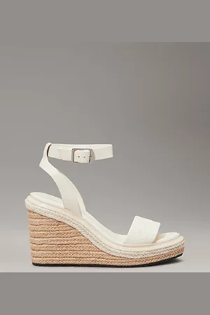 Calvin Klein Leather Espadrille Wedge Sandals